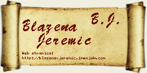 Blažena Jeremić vizit kartica